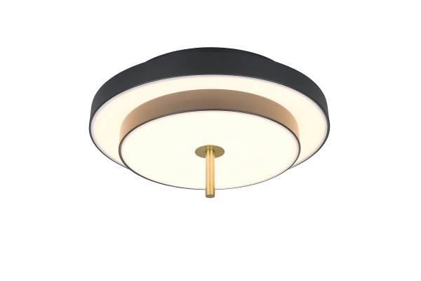 LED-Deckenleuchte Keaton - Polycarbonat / Eisen - 1-flammig - Schwarz