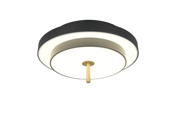 LED-Deckenleuchte Keaton - Polycarbonat / Eisen - 1-flammig - Schwarz