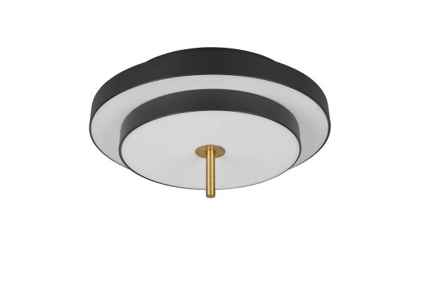 LED-Deckenleuchte Keaton - Polycarbonat / Eisen - 1-flammig - Schwarz