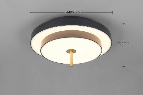 LED-Deckenleuchte Keaton - Polycarbonat / Eisen - 1-flammig - Schwarz