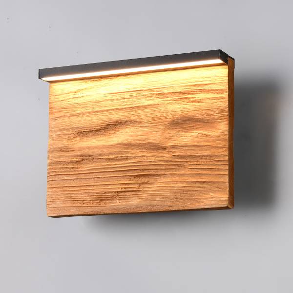 LED-Wandleuchte Kalea - Kiefer teilmassiv / Eisen - 1-flammig - Breite: 20 cm