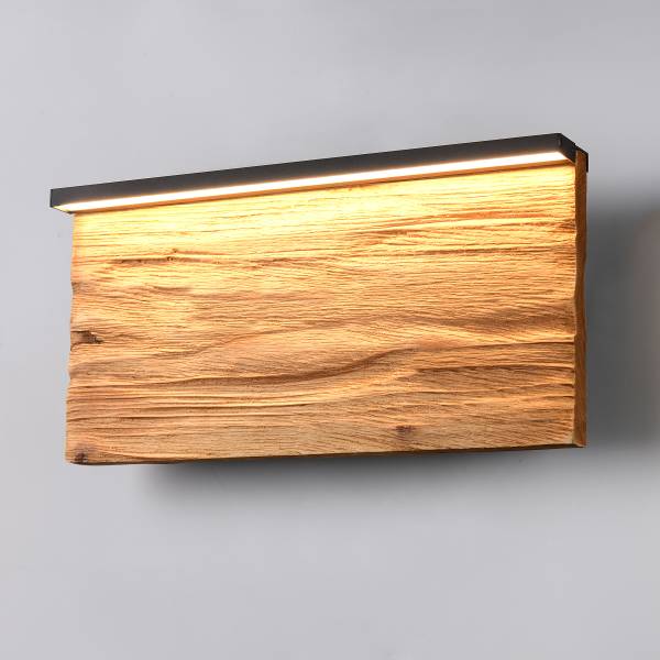 LED-Wandleuchte Kalea - Kiefer teilmassiv / Eisen - 1-flammig - Breite: 30 cm