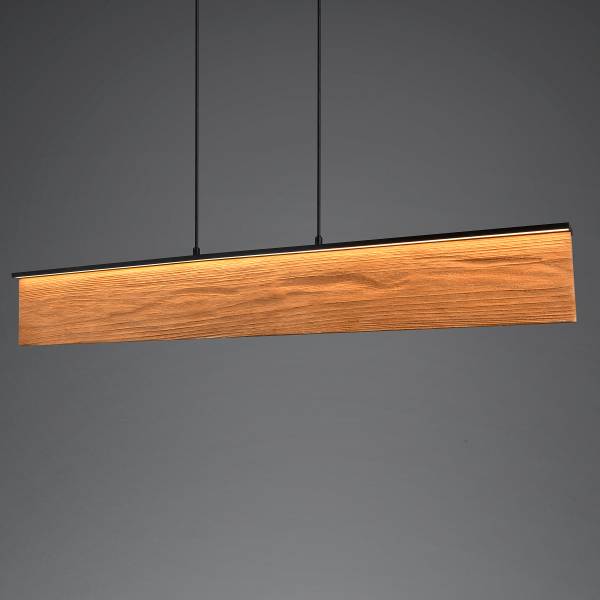 LED-Pendelleuchte Kalea - Kiefer teilmassiv / Eisen - 1-flammig