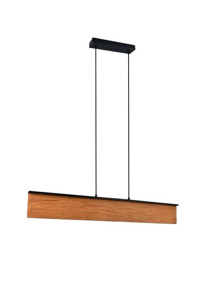LED-Pendelleuchte Kalea - Kiefer teilmassiv / Eisen - 1-flammig