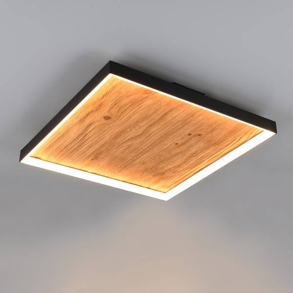 LED-Deckenleuchte Kalea - Kiefer teilmassiv / Eisen - 1-flammig