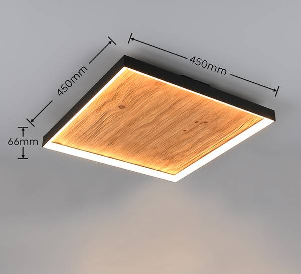 LED-Deckenleuchte Kalea - Kiefer teilmassiv / Eisen - 1-flammig