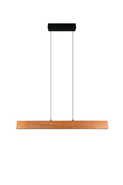 LED-Pendelleuchte Edgewood - Gummibaum teilmassiv / Eisen - 1-flammig - Breite: 115 cm