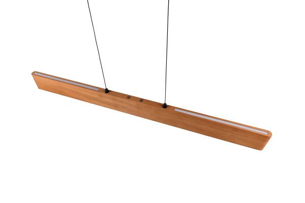 LED-Pendelleuchte Edgewood - Gummibaum teilmassiv / Eisen - 1-flammig - Breite: 115 cm
