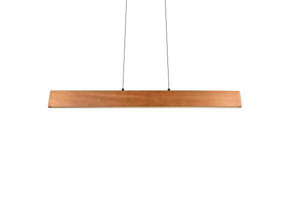 LED-Pendelleuchte Edgewood - Gummibaum teilmassiv / Eisen - 1-flammig - Breite: 115 cm