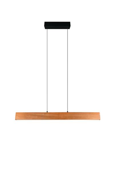 LED-Pendelleuchte Edgewood - Gummibaum teilmassiv / Eisen - 1-flammig - Breite: 115 cm