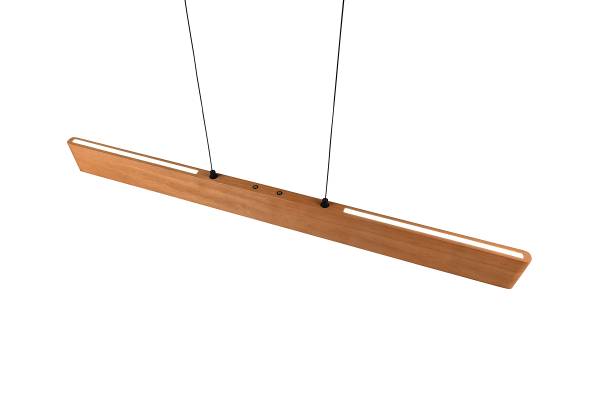 LED-Pendelleuchte Edgewood - Gummibaum teilmassiv / Eisen - 1-flammig - Breite: 115 cm
