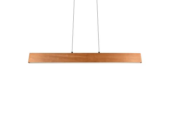 LED-Pendelleuchte Edgewood - Gummibaum teilmassiv / Eisen - 1-flammig - Breite: 115 cm