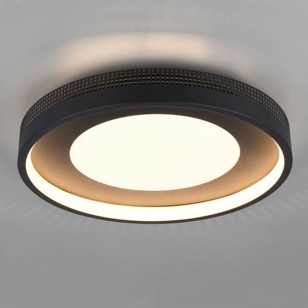 LED-Deckenleuchte Solea - Polycarbonat / Eisen - 1-flammig - Schwarz