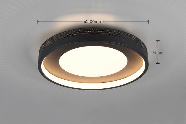 LED-Deckenleuchte Solea - Polycarbonat / Eisen - 1-flammig - Schwarz