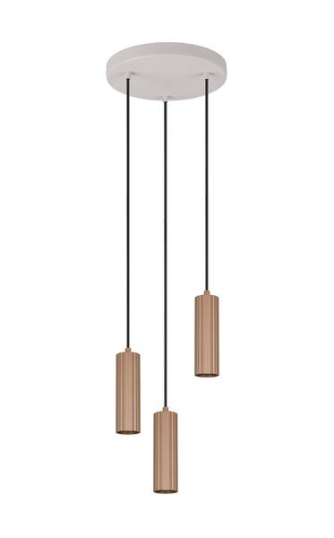 Pendelleuchte Soka rund - Eisen - 3-flammig - Braun