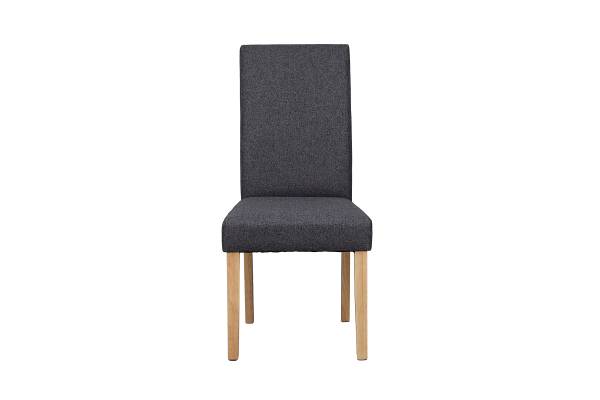 Esszimmerstuhl Vaboa 2er-Set - Webstoff / Gummibaum massiv - Anthrazit
