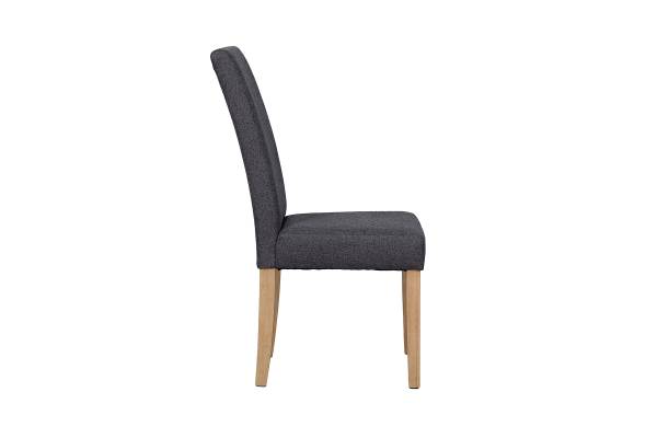 Esszimmerstuhl Vaboa 2er-Set - Webstoff / Gummibaum massiv - Anthrazit