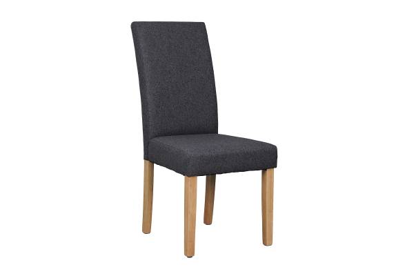 Esszimmerstuhl Vaboa 2er-Set - Webstoff / Gummibaum massiv - Anthrazit