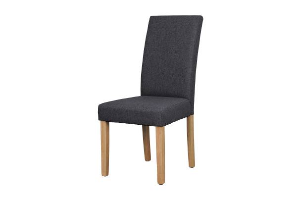 Esszimmerstuhl Vaboa 2er-Set - Webstoff / Gummibaum massiv - Anthrazit