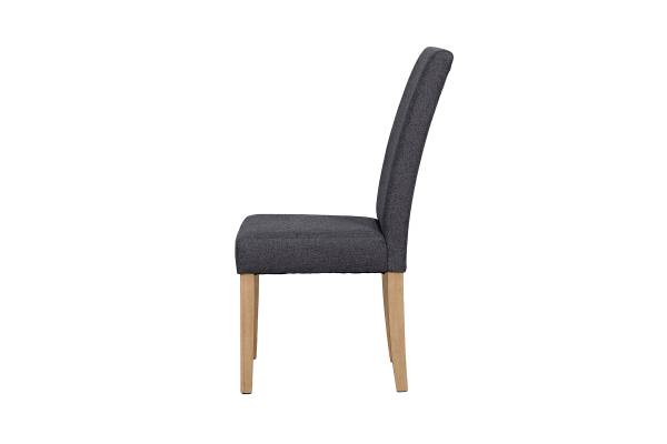 Esszimmerstuhl Vaboa 2er-Set - Webstoff / Gummibaum massiv - Anthrazit
