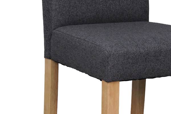 Esszimmerstuhl Vaboa 2er-Set - Webstoff / Gummibaum massiv - Anthrazit