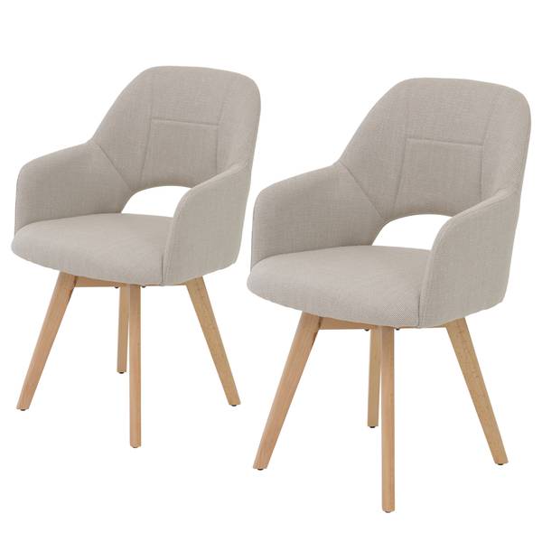 Drehbarer Esszimmerstuhl Stade 2er-Set - Beige