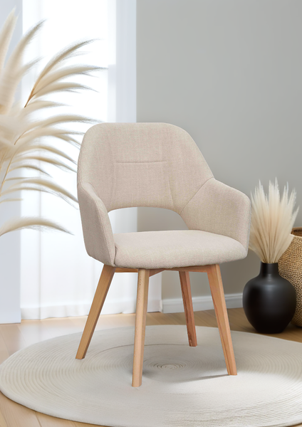 Drehbarer Esszimmerstuhl Stade 2er-Set - Beige