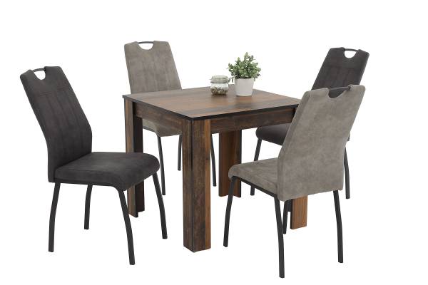 Esszimmerstuhl Kabego 2er-Set - Anthrazit - Microfaser