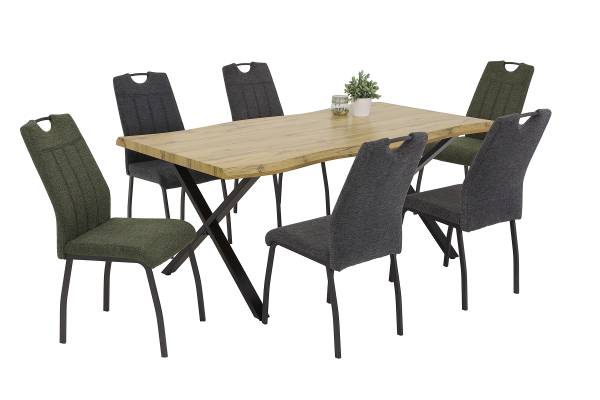 Esszimmerstuhl Kabego 2er-Set - Grau - Microfaser