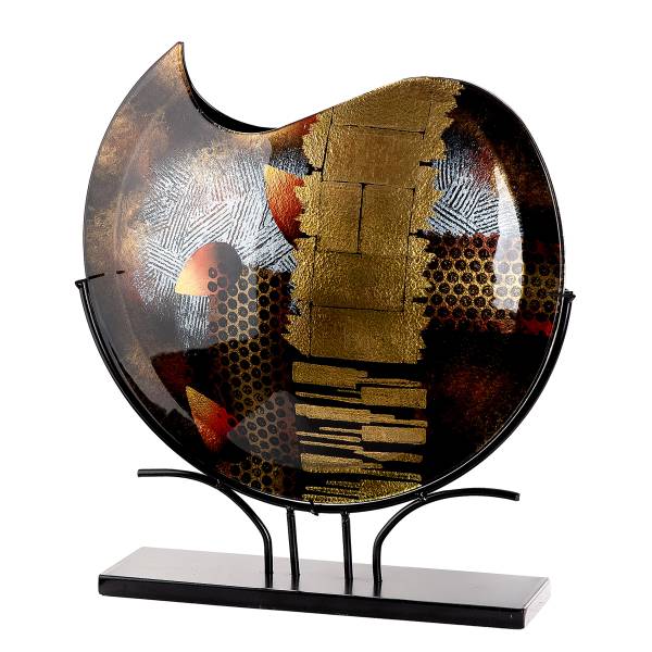 Bodenvase Dixion rund - Multicolor - Eisen - Farbglas - 49 x 51 x 10 cm