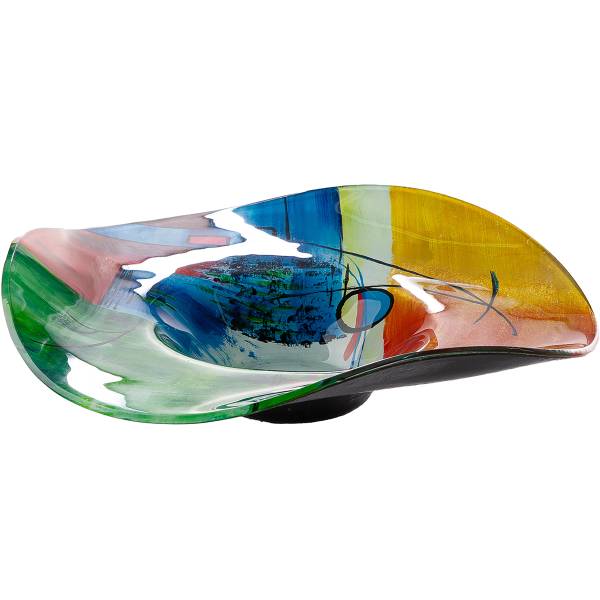 Schale Milano rund - Multicolor - Farbglas - 48 x 13 x 48 cm