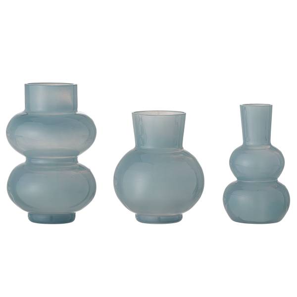 Vase Kinsie 3-teilig - Glas - Blau
