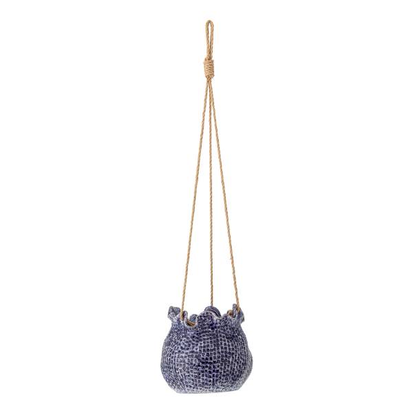 Blumentopf Lottie - Steingut - Blau