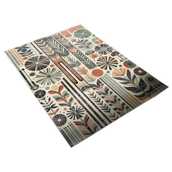 Kurzflorteppich Kitaru - Polyester - Mehrfarbig - 69 x 114 cm