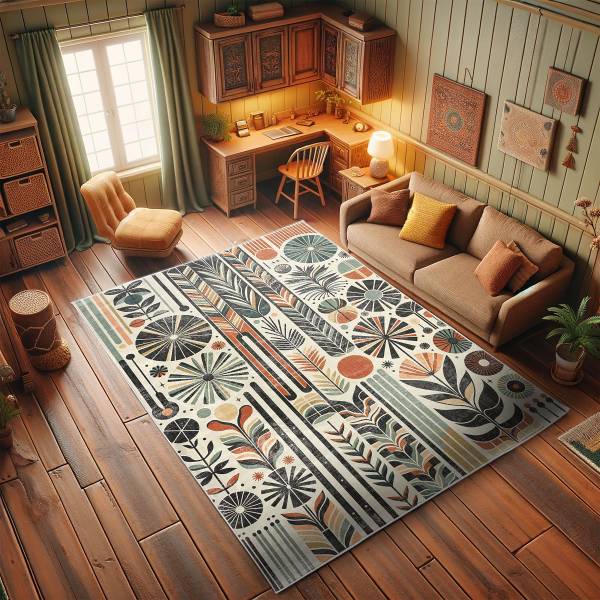 Kurzflorteppich Kitaru - Polyester - Mehrfarbig - 69 x 114 cm