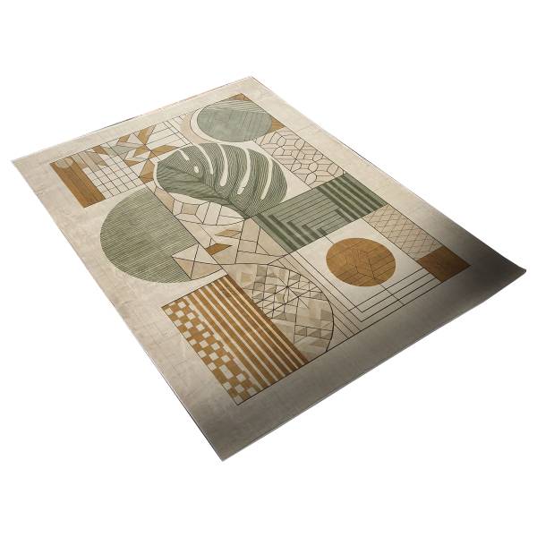 Kurzflorteppich Auari - Polyester - Ingwer / Grün - 69 x 114 cm