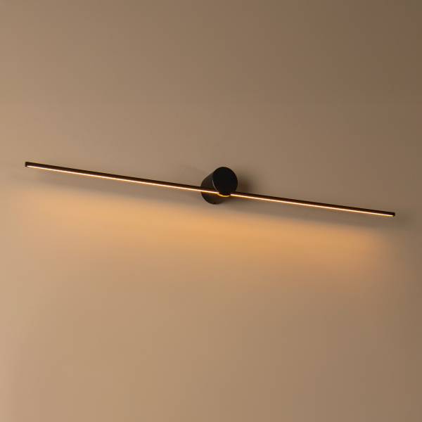 Badleuchte Mizar - Aluminium - Schwarz - Tiefe: 90 cm