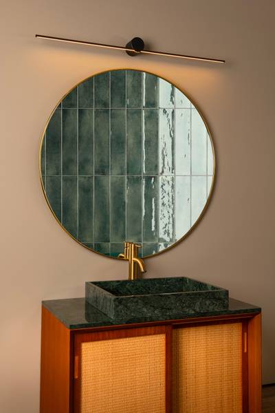 Badleuchte Mizar - Aluminium - Schwarz - Tiefe: 90 cm