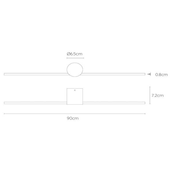 Badleuchte Mizar - Aluminium - Schwarz - Tiefe: 90 cm