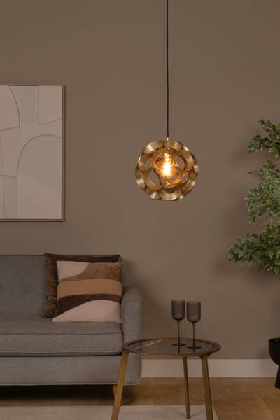 Pendelleuchte Hannelore - Eisen - Gold - Durchmesser: 30 cm