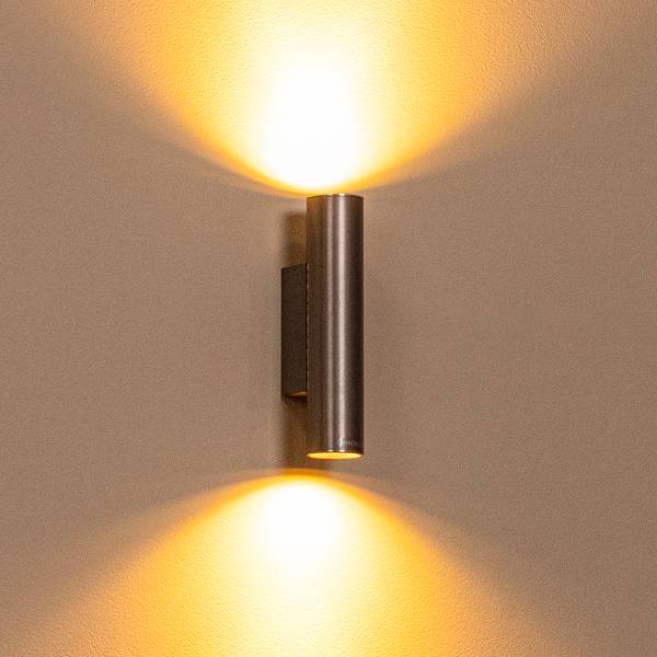 Wandleuchte Dupla - Aluminium - Grau - Flammenanzahl: 2