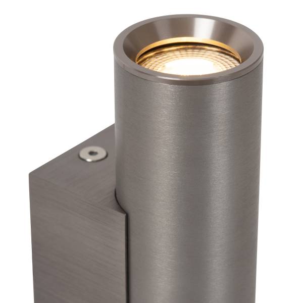 Wandleuchte Dupla - Aluminium - Grau - Flammenanzahl: 2