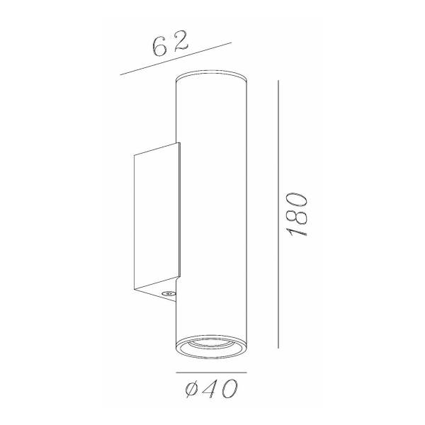 Wandleuchte Dupla - Aluminium - Grau - Flammenanzahl: 2
