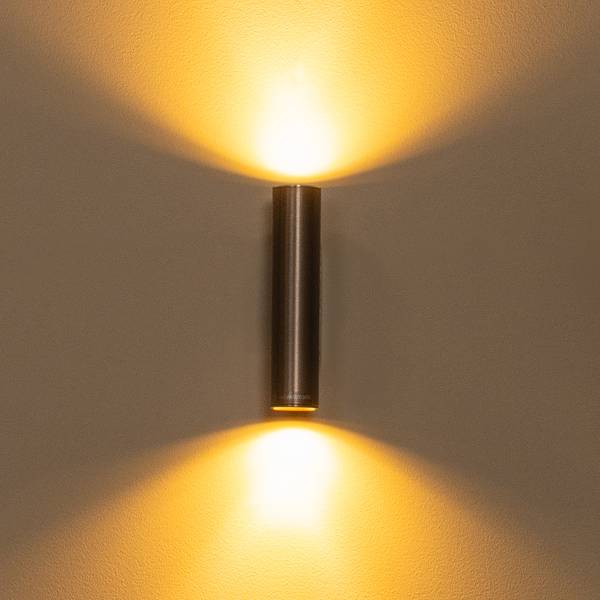 Wandleuchte Dupla - Aluminium - Braun - Flammenanzahl: 2