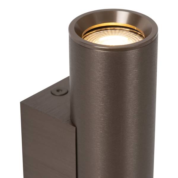 Wandleuchte Dupla - Aluminium - Braun - Flammenanzahl: 2