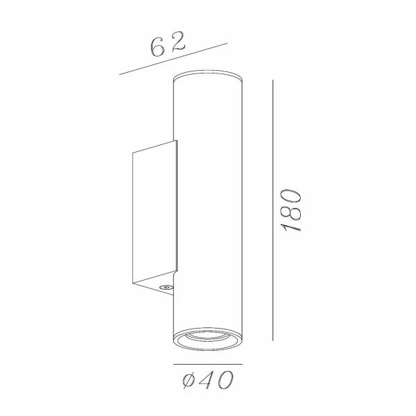 Wandleuchte Dupla - Aluminium - Braun - Flammenanzahl: 2