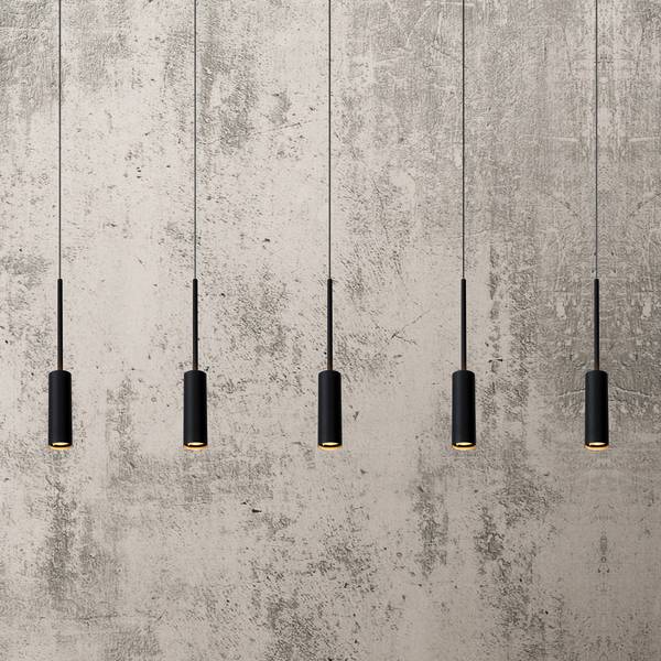 Pendelleuchte Tubule Typ B - Aluminium - Schwarz