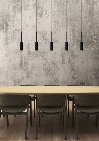 Pendelleuchte Tubule Typ B - Aluminium - Schwarz