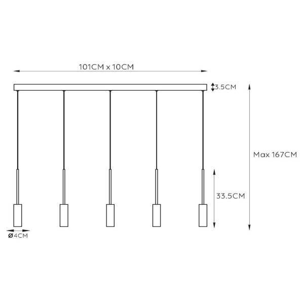 Pendelleuchte Tubule Typ B - Aluminium - Schwarz