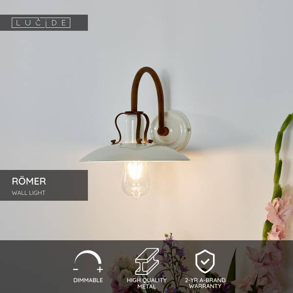 Wandleuchte Römer - Eisen - Beige
